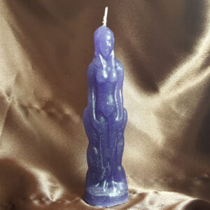 purple female figural candle